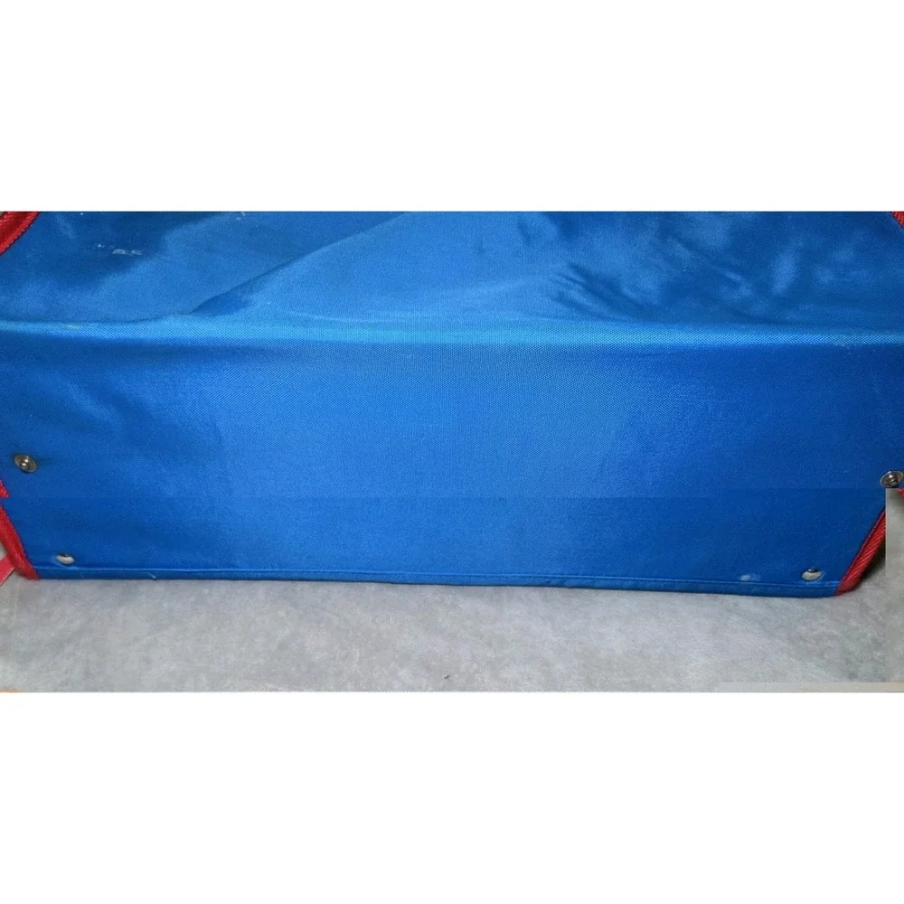 Vintage OshKosh Kids Red Blue Travel Suitcase Storage Organizer Bag 90s 80s